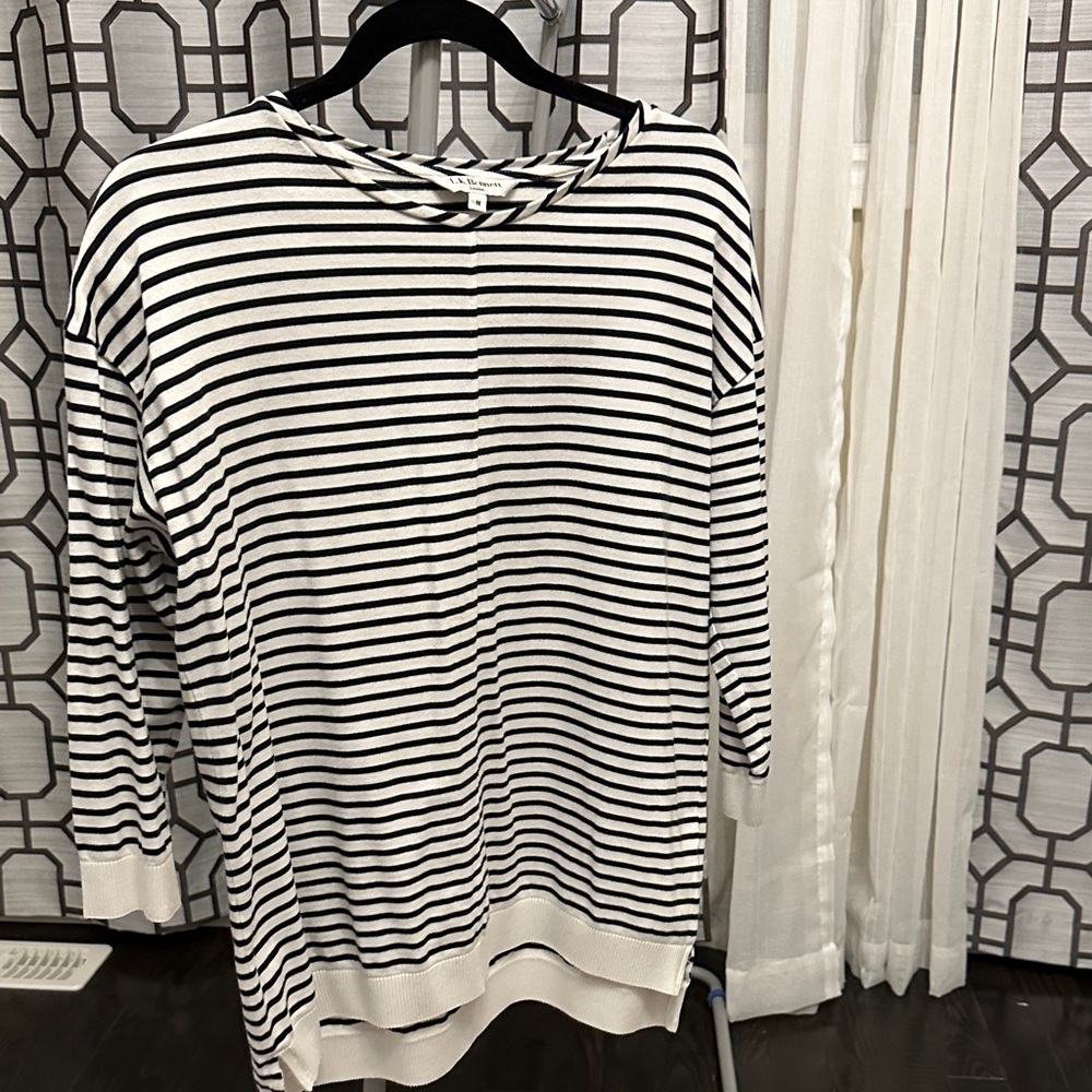 LK Bennett Black and Cream Striped Top